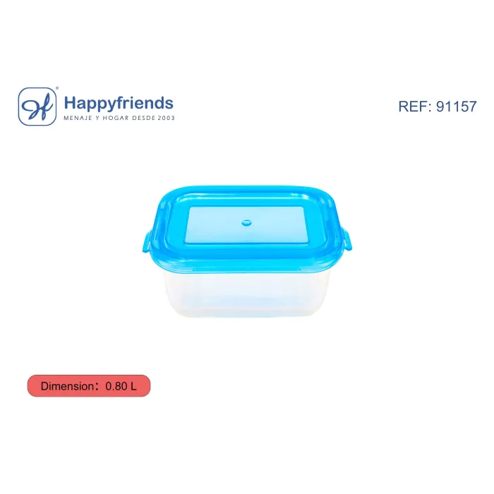 Fiambrera Cuadrada - Happy Friend, 800 ml
