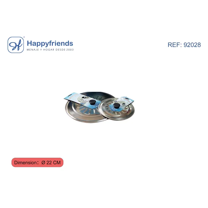 Tapa sartén acero inoxidable - Happy Friend, Ø22 cm