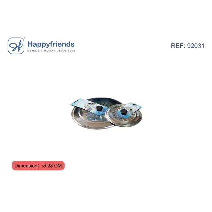 Tapa sartén acero inoxidable - Happy Friend, Ø28 cm