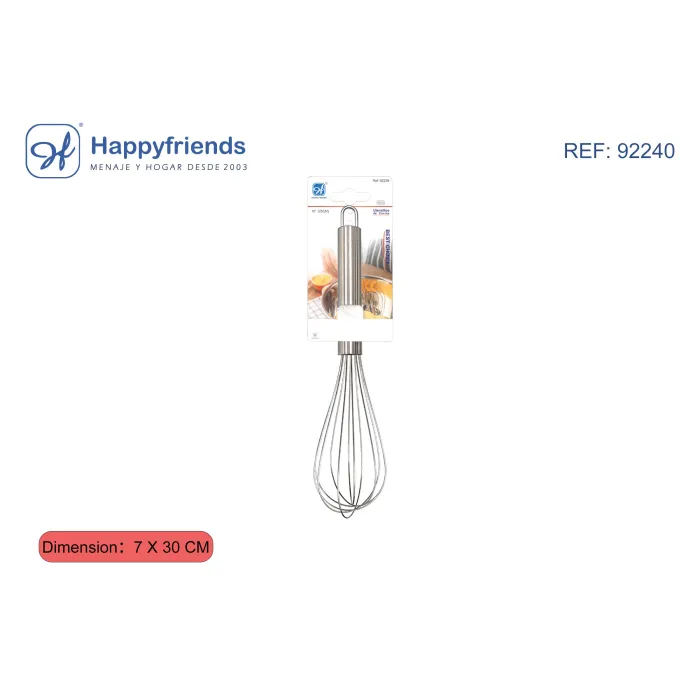 Batidor de Acero Inoxidable - Happy Friend, 12"