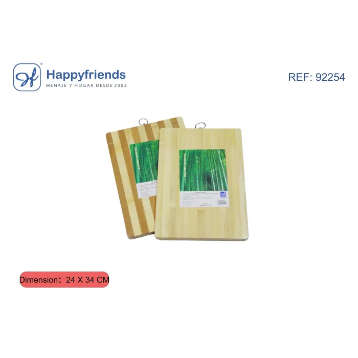 Tabla Multiusos de Bambú - Happy Friend, 24 × 34 cm