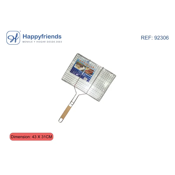 Parrilla Doble de Madera - Happy Friend, 43 × 31 cm
