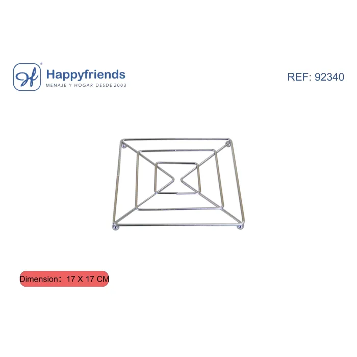 Salva-mantel de Metal Cuadrado - Happy Friend, 17 cm
