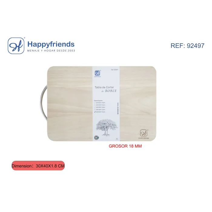 Tabla Multiusos de Roble - Happy Friend, 30X40X1,8 cm