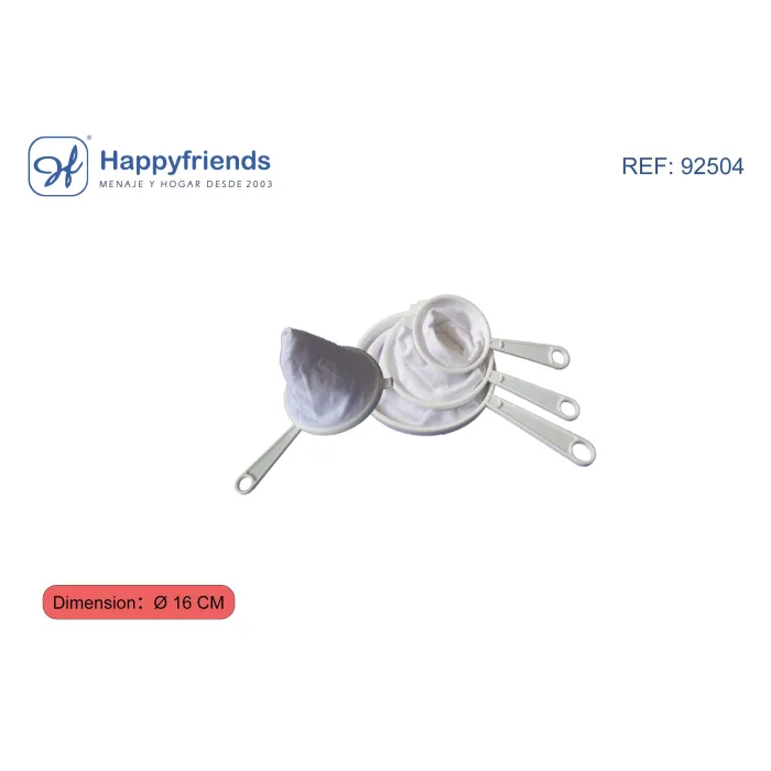Colador de Franela - Happy Friend, 14 cm