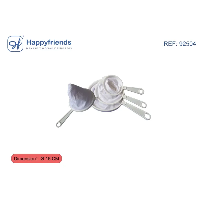 Colador de Franela - Happy Friend, 16 cm