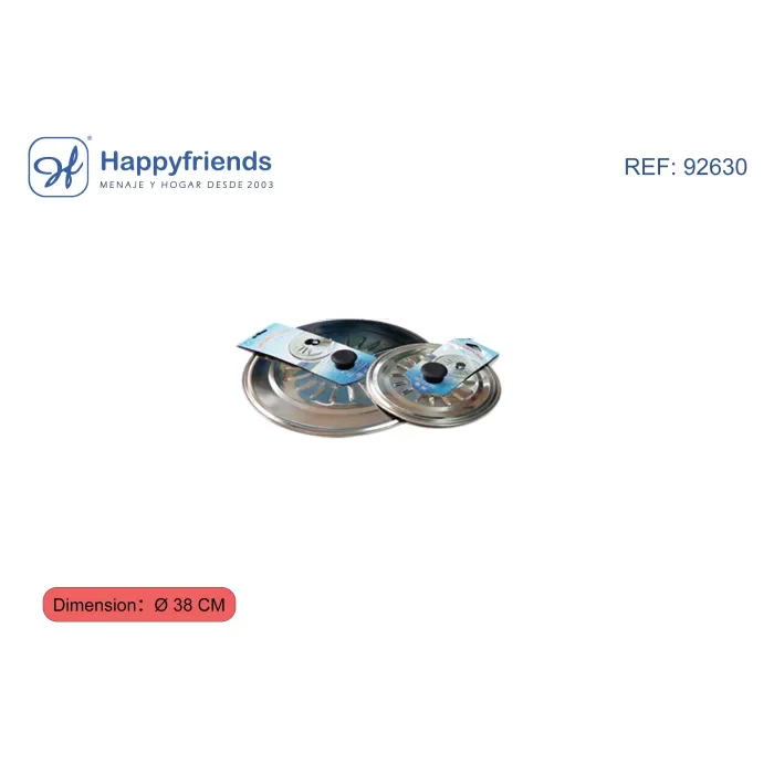 Tapa de Sartén de Acero Inoxidable - Happy Friend, Ø38 cm