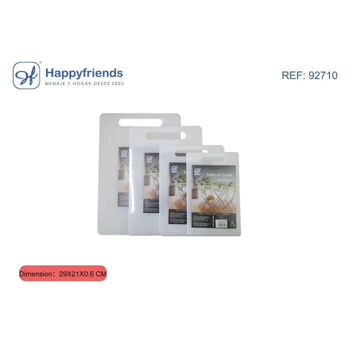 Tabla Multiusos de Plástico 6 mm de Grosor - Happy Friend, Ø29X21X0,6 cm