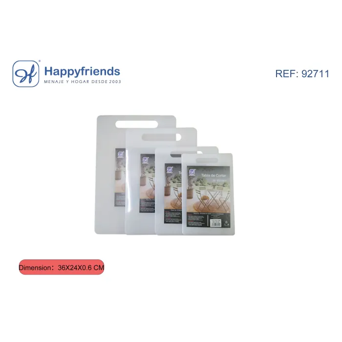Tabla Multiusos de Plástico 6 mm de Grosor - Happy Friend, Ø36X24.5X0,6 cm