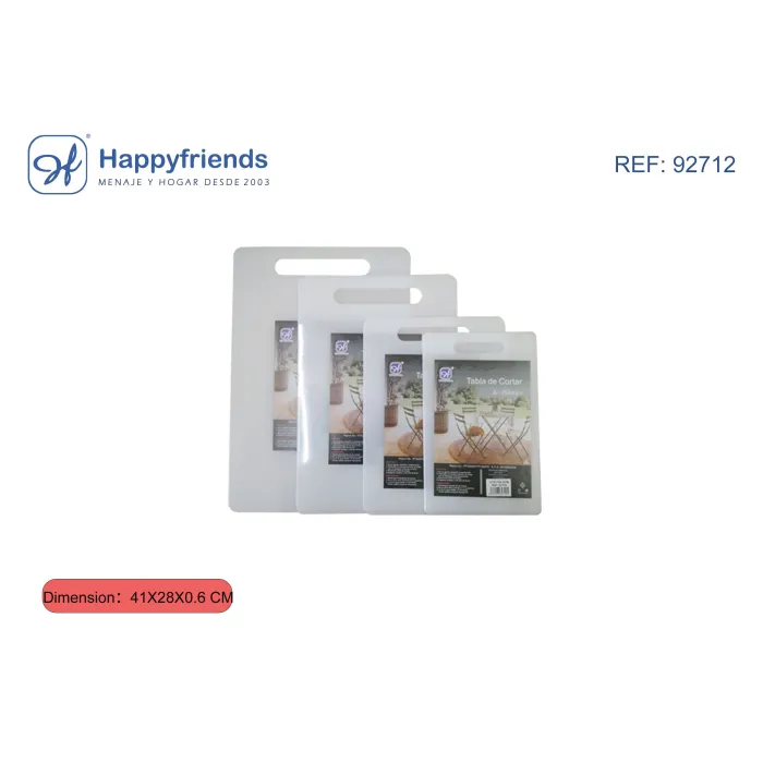 Tabla Multiusos de Plástico 6 mm de Grosor - Happy Friend, Ø41X28X0,6 cm