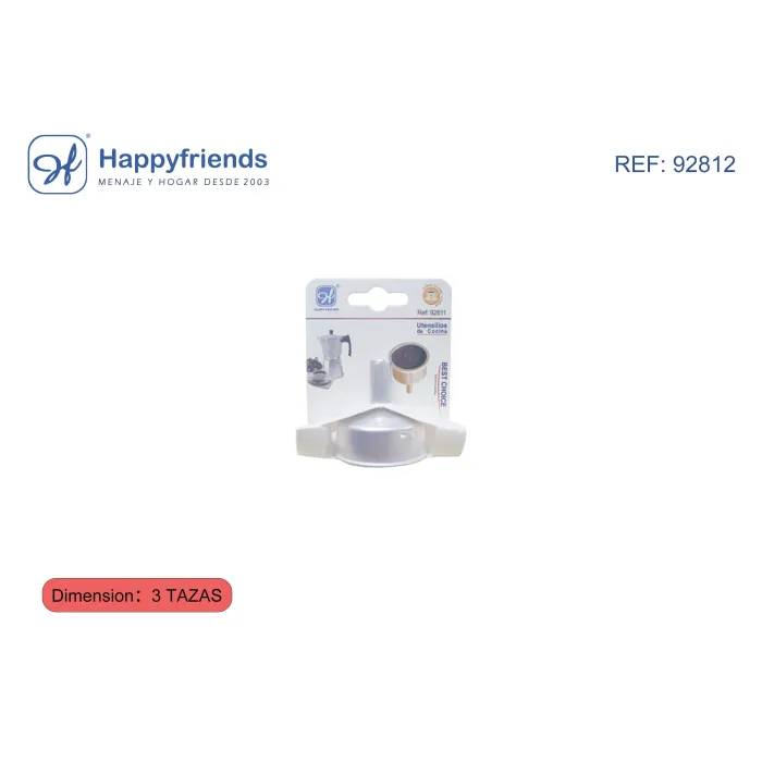 Embudo de Cafetera - Happy Friend, Con 3 tazas