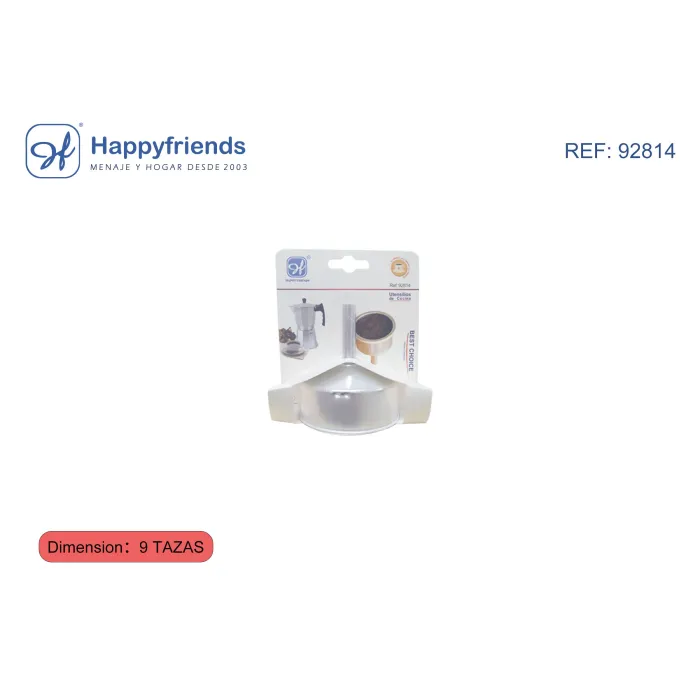 Embudo de Cafetera - Happy Friend, Con 9 tazas