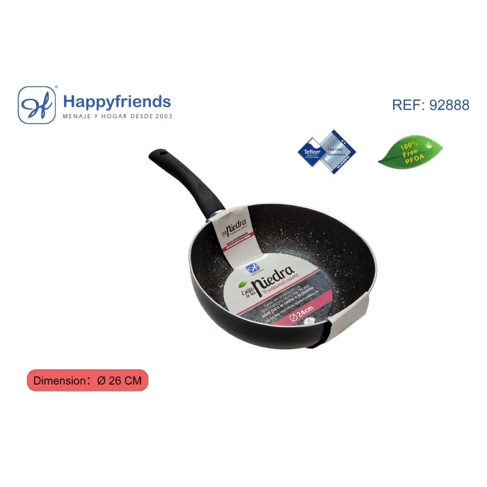 Sartén Honda de Inducción de Piedra - Happy Friend, Ø26 cm