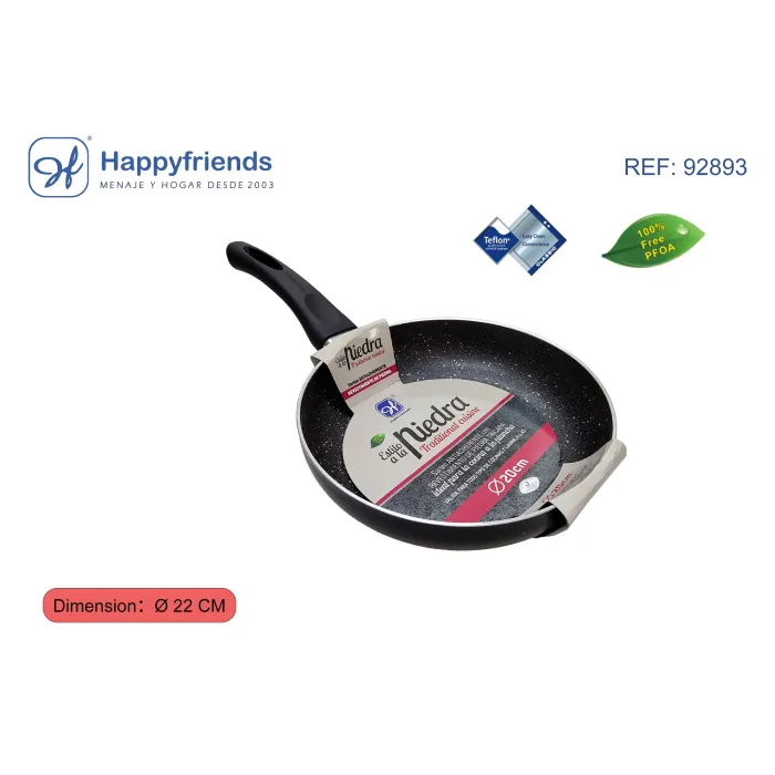 Sartén de Aluminio con Revestimiento de Piedra para Inducción - Happy Friend, Ø22 cm