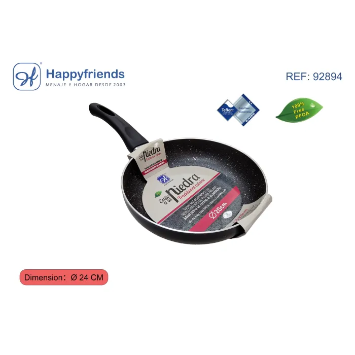 Sartén de Aluminio con Revestimiento de Piedra para Inducción - Happy Friend, Ø24 cm