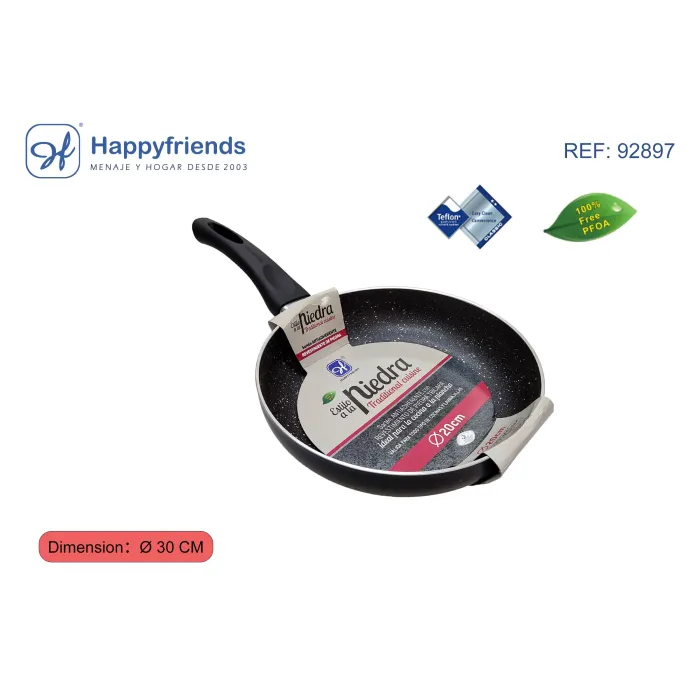 Sartén de Aluminio con Revestimiento de Piedra para Inducción - Happy Friend, Ø30 cm