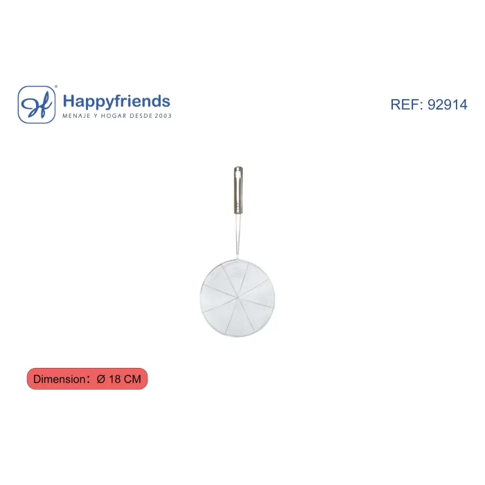 Espumadera de Alambre de Acero Inoxidable - Happy Friend, 18 cm