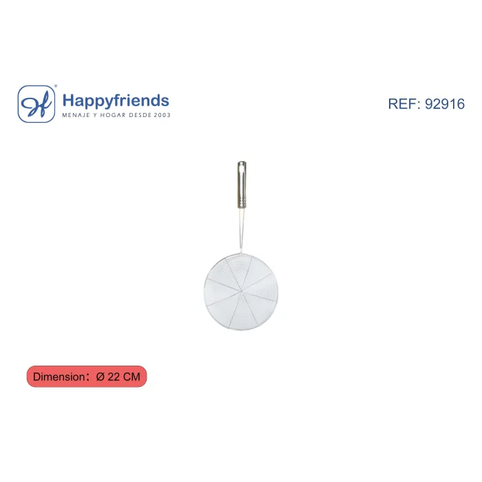 Espumadera de Alambre de Acero Inoxidable - Happy Friend, 22 cm