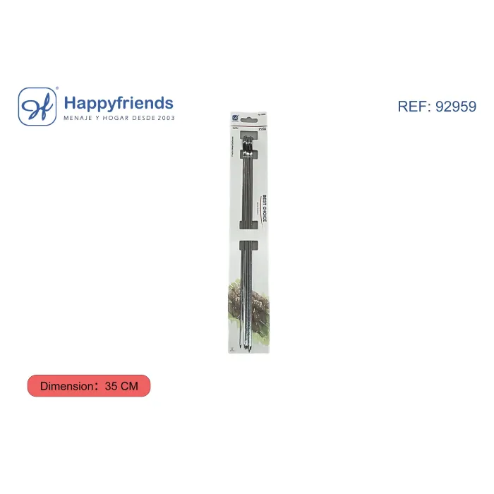 Brocheta de Metal para Barbacoa - Happy Friend, 35 cm