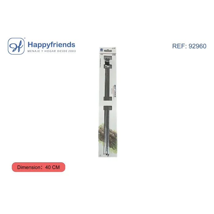 Brocheta de Metal para Barbacoa - Happy Friend, 40 cm