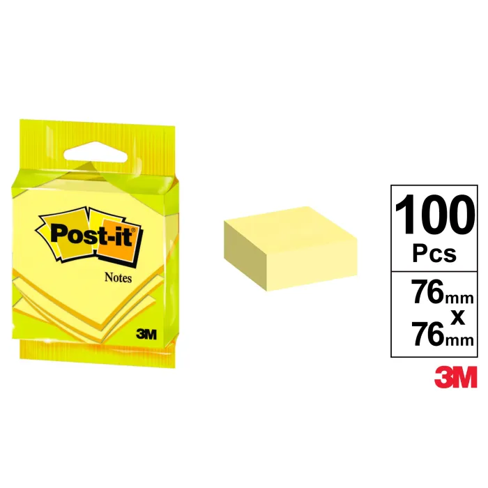 Bloc de Notas Canary Yellow 76x76mm Post it