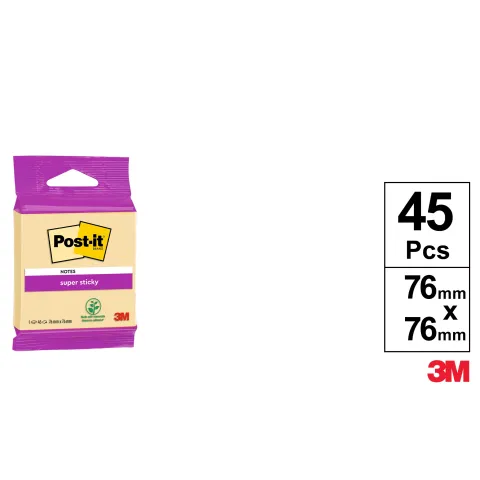 Notas Verdes 76mm x 76mm 45Hojas/Bloc Post it