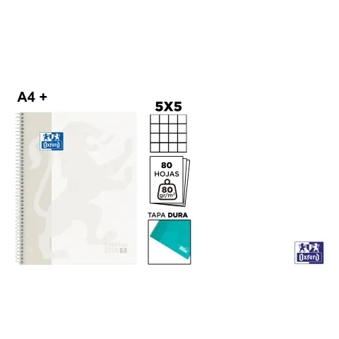 Europeanbook School Classic TE A4+ 80 Hojas 5x5 Blanco - Oxford
