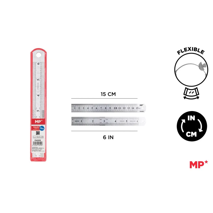 Regla Metálica de Acero Inoxidable 15cm - MP