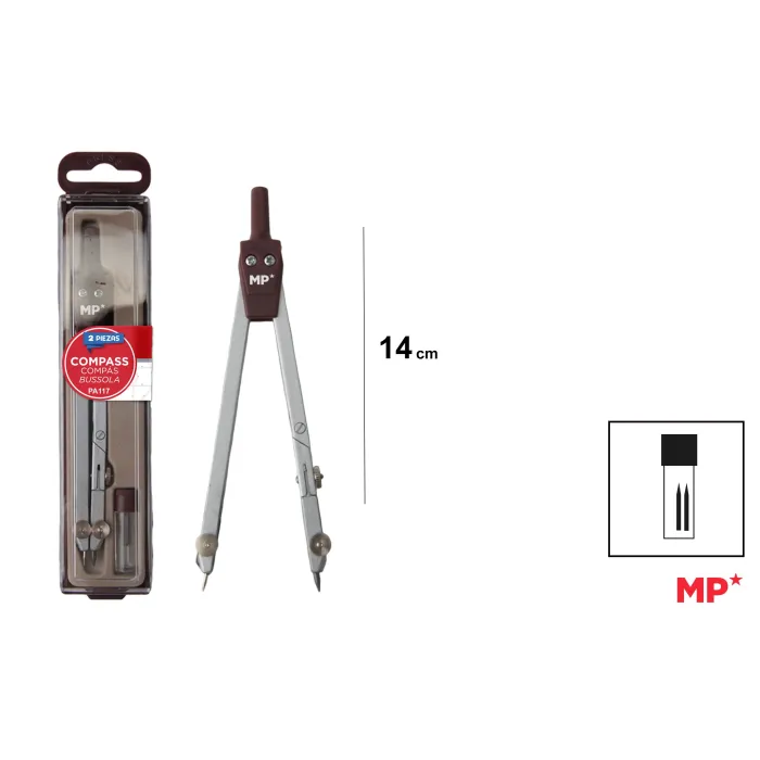 Compás Básico con Recambio de Mina 14cm - MP