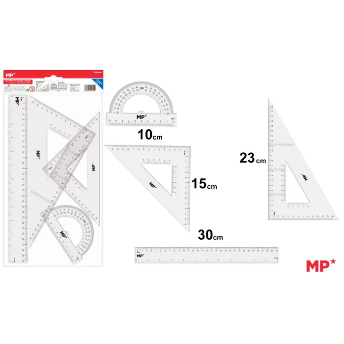 Reglas Dibujo 4 Piezas - MP