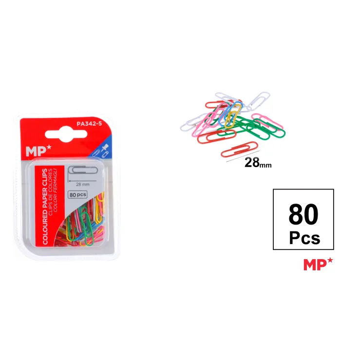 Clips de colores 28mm 80uds - MP