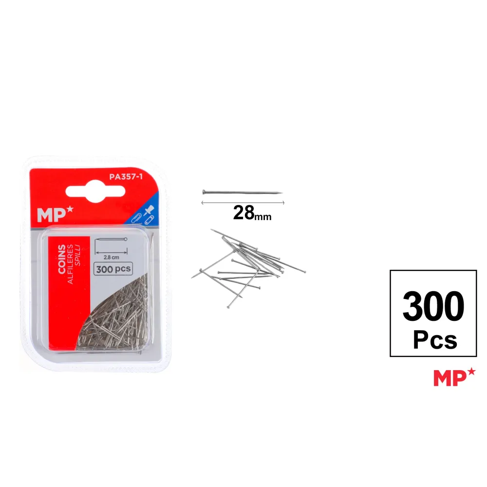 Alfileres 2.8cm 300ud - MP