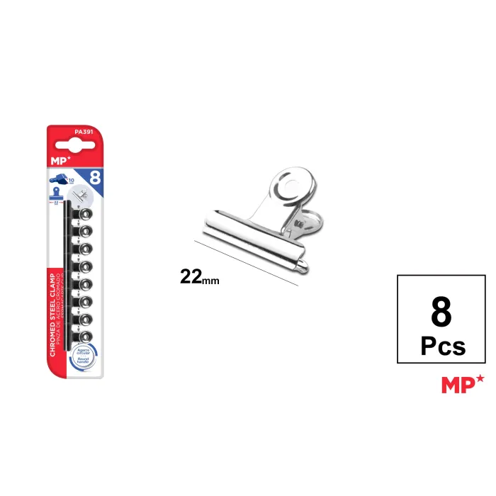 Pinza de Acero Cromado 22mm 8uds - MP