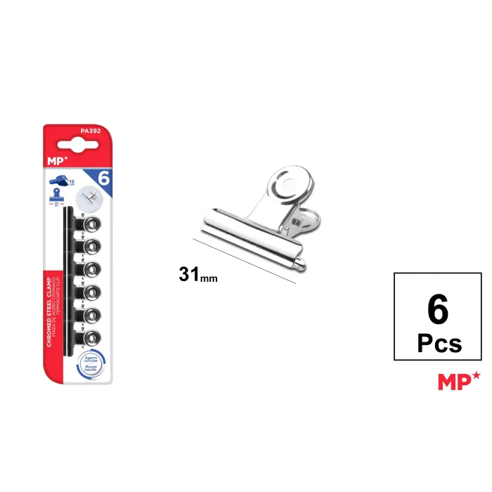 Pinza de Acero Cromado 31mm 6uds - MP