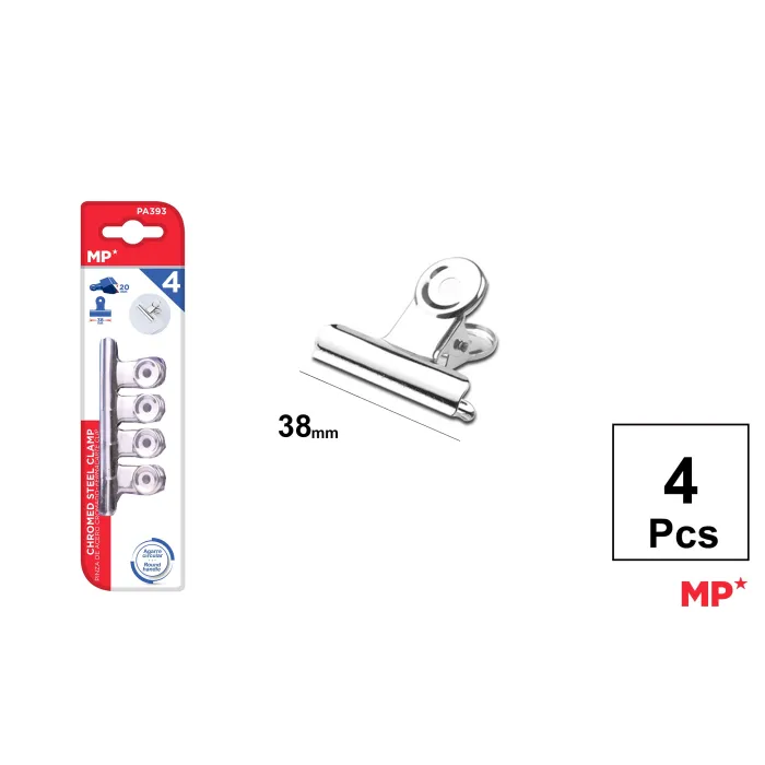 Pinza de Acero Cromado 38mm 4uds - MP