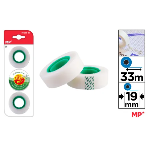 Cinta Adhesiva Invisible 18mmx33m 3uds - MP