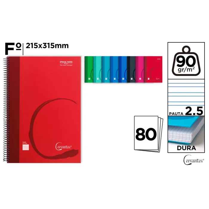 Cuaderno Esp. Fº 80h 90gr. Pauta 2.5 - MP