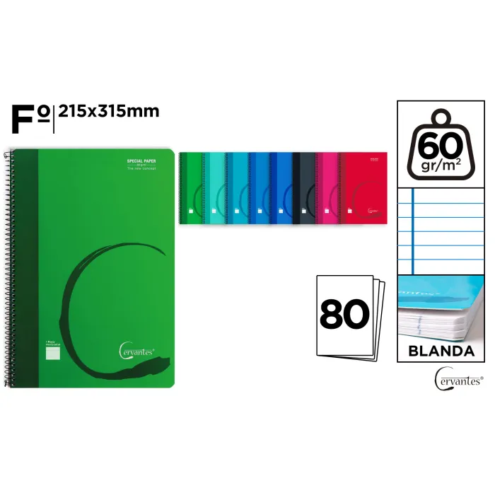 Cuaderno Espiralado Formato 80H 60gr Horizontal TB - MP