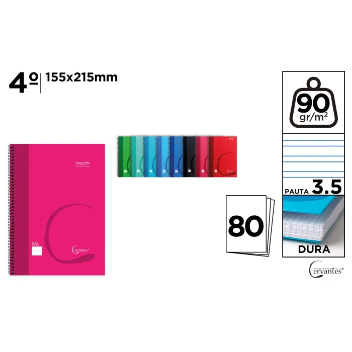 Cuaderno Esp. 4º 80H 90gr. Pauta 3.5 - MP