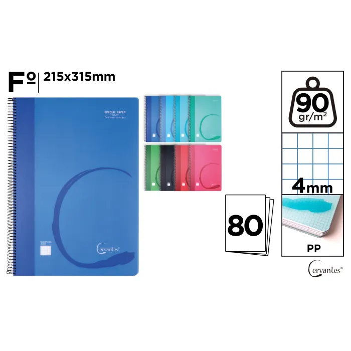 Cuaderno Esp. Fº 80H 90gr. PP - MP