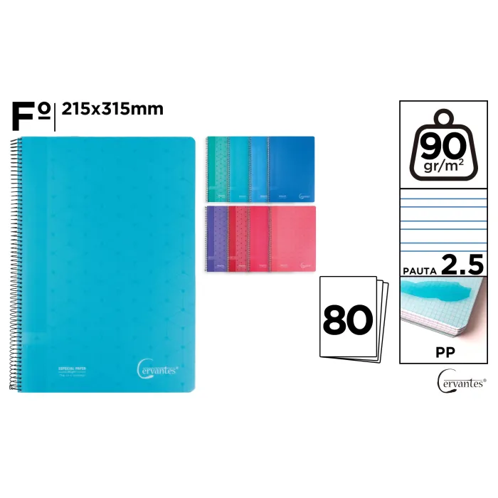 Cuaderno Esp. Fº 80H 90gr. Pauta 2.5 PP - MP