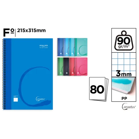 Cuaderno Folio 3x3 80H PP - MP