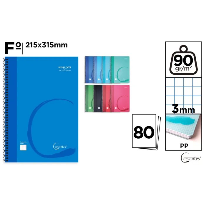 Cuaderno Folio 3x3 80H PP - MP