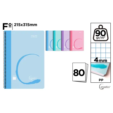 Cuaderno Esp. Fº 80H 90gr. PP Pastel - MP