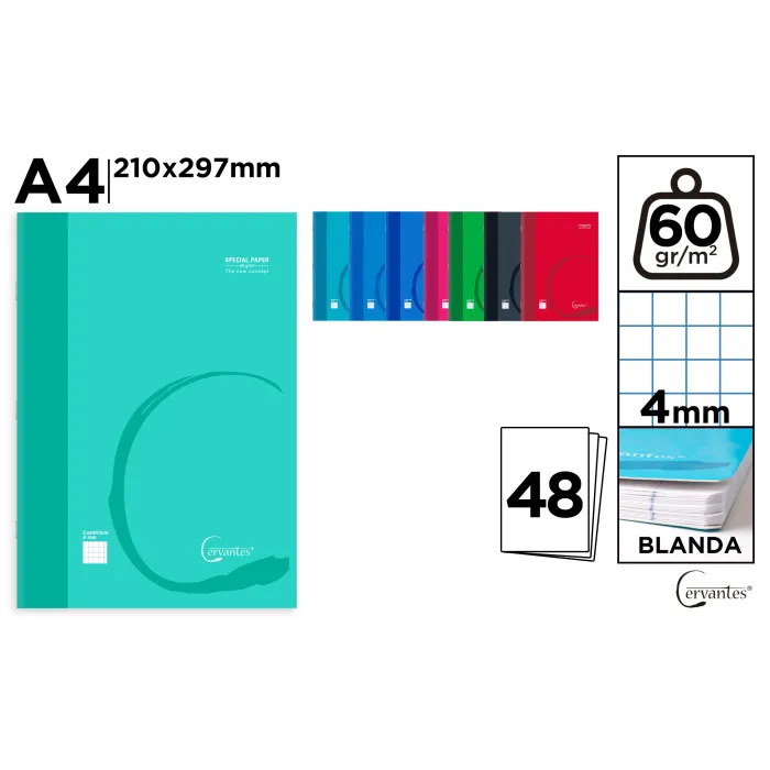 Cuaderno Grapada A4 48H 60gr 4x4mm - MP