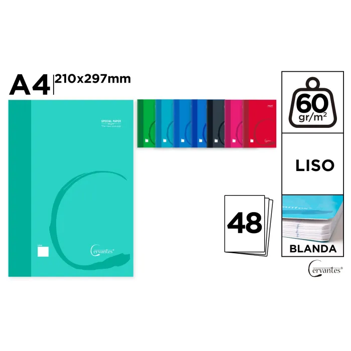 Cuaderno Grapada A4 48H 60gr Liso - MP