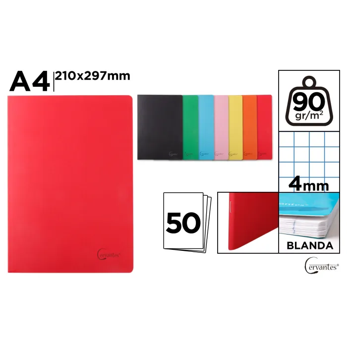 Cuaderno Grapada A4 50H 90gr 4x4mm - MP