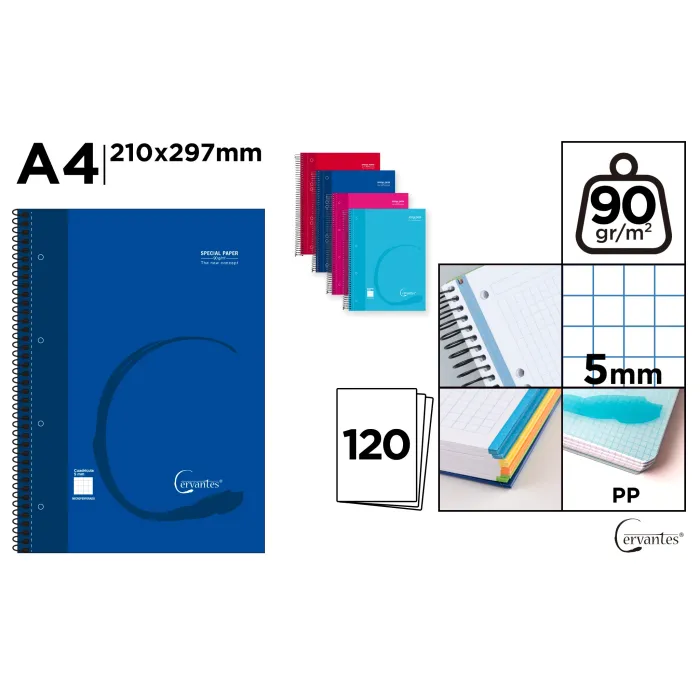 Cuaderno PP A4 120h Cuadrícula - MP