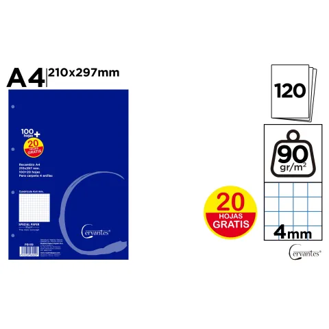 Recambios A4 90g 120h 4 Taladro - MP