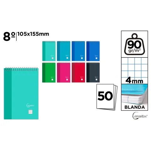 Block Octavo 50H Cuadro 8º 105x155mm - MP